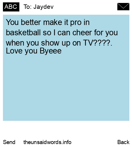 unsent message to Jaydev 