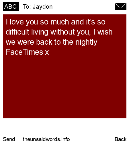 unsent message to Jaydon