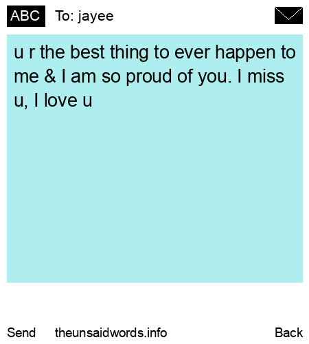 unsent message to jayee