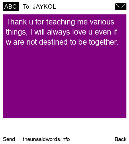 unsent message to JAYKOL