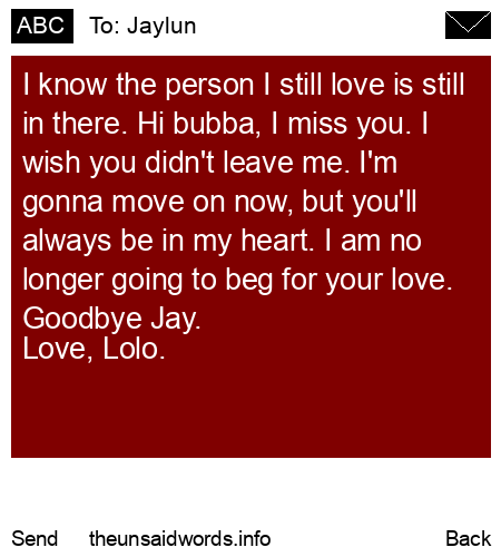 unsent message to Jaylun