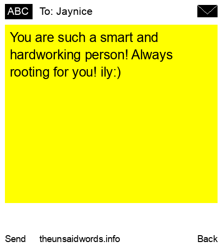 unsent message to Jaynice