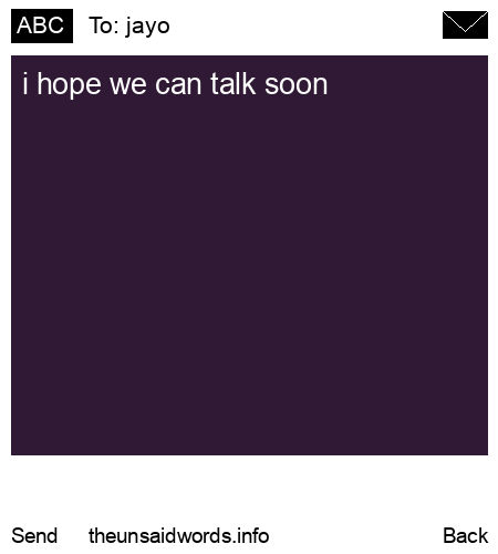unsent message to jayo