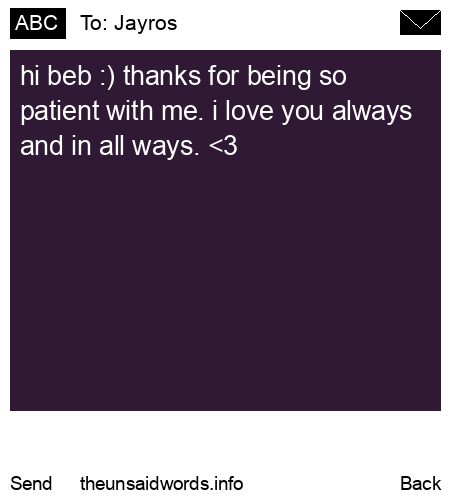 unsent message to Jayros