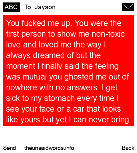 unsent message to Jayson