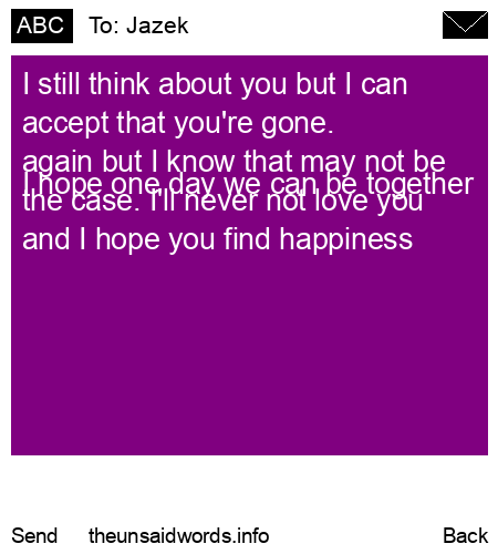 unsent message to Jazek