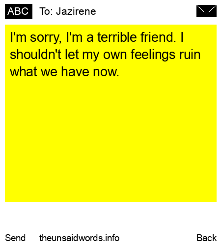 unsent message to Jazirene
