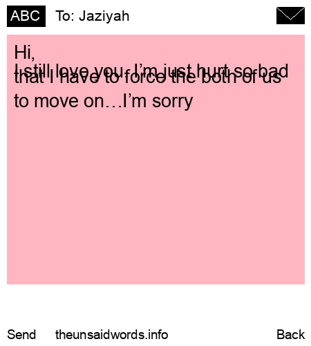 unsent message to Jaziyah