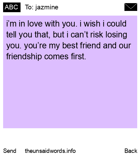 unsent message to jazmine