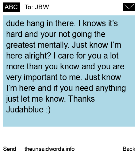 unsent message to JBW