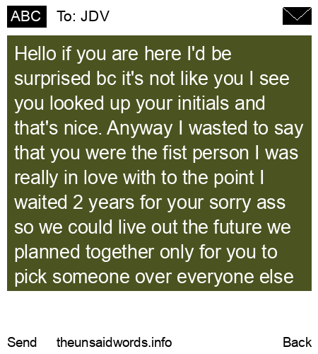 unsent message to JDV