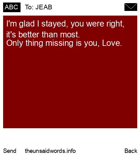 unsent message to JEAB