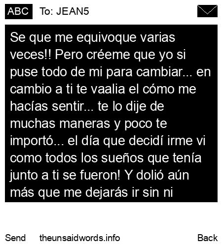 unsent message to JEAN5