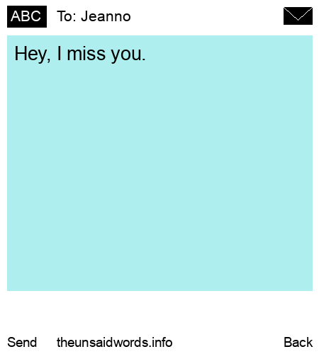 unsent message to Jeanno