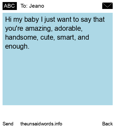 unsent message to Jeano