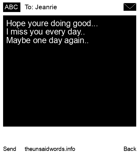 unsent message to Jeanrie