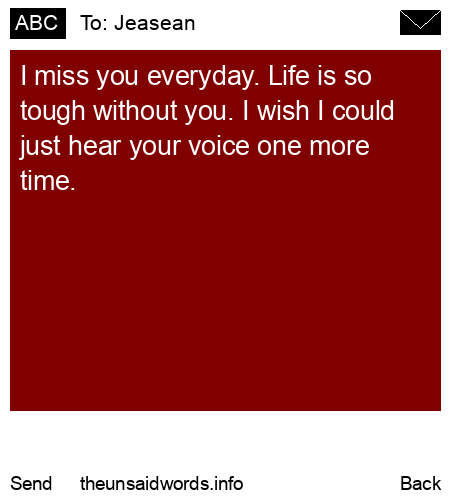 unsent message to Jeasean