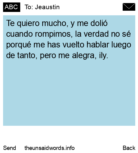 unsent message to Jeaustin
