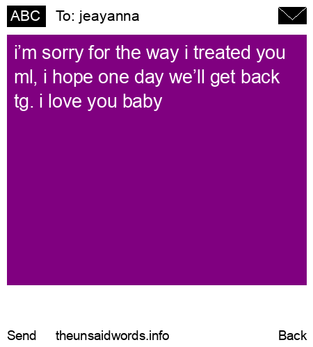 unsent message to jeayanna