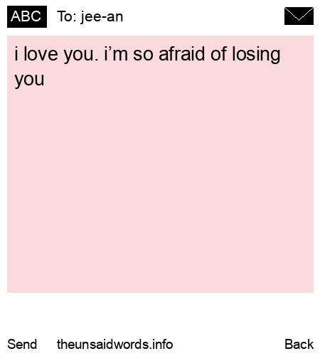 unsent message to jee-an