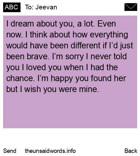 unsent message to Jeevan