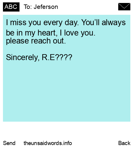 unsent message to Jeferson