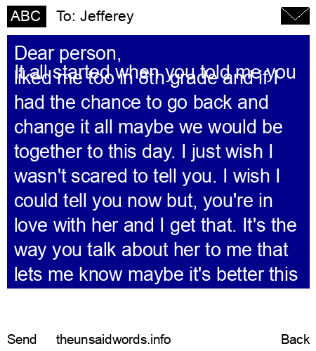 unsent message to Jefferey