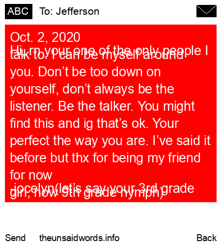 unsent message to Jefferson