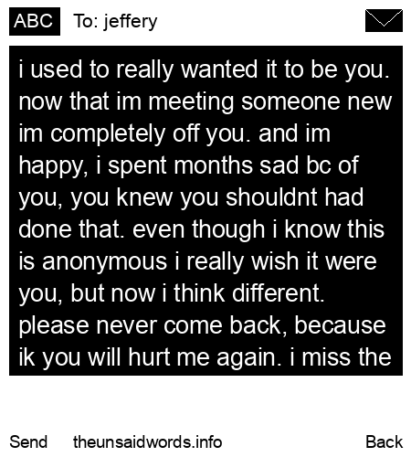 unsent message to jeffery