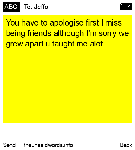 unsent message to Jeffo