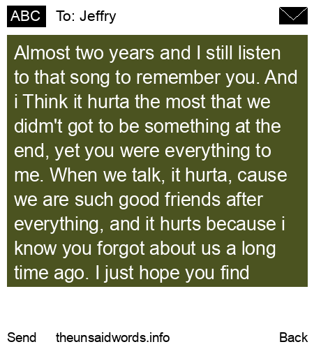 unsent message to Jeffry