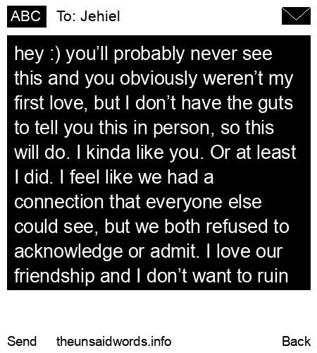unsent message to Jehiel