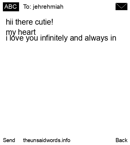 unsent message to jehrehmiah