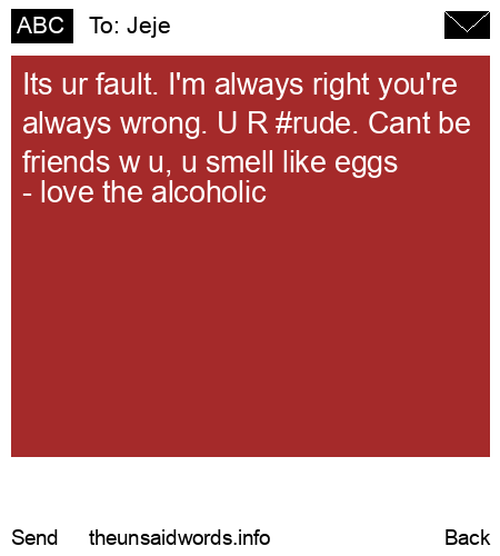 unsent message to Jeje