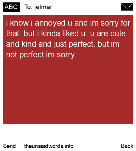 unsent message to jelmar