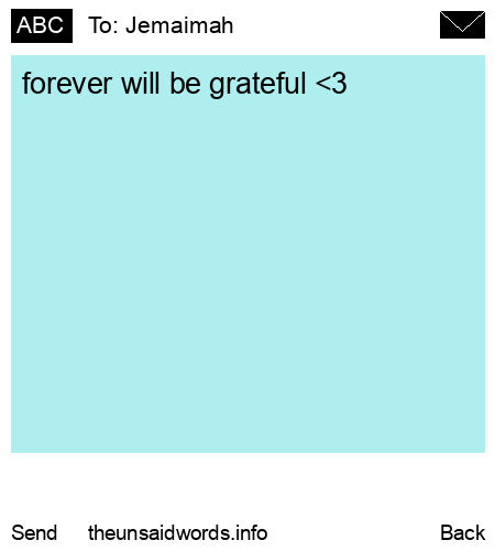 unsent message to Jemaimah