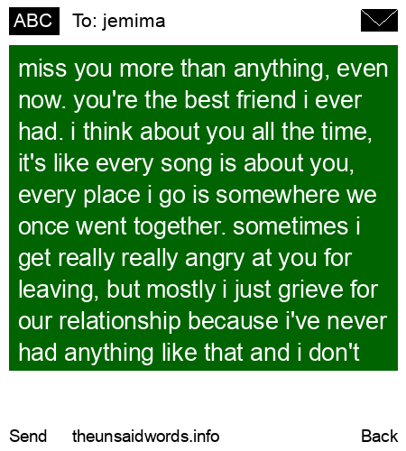 unsent message to jemima