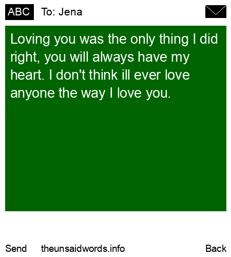 unsent message to Jena