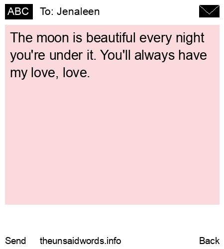 unsent message to Jenaleen