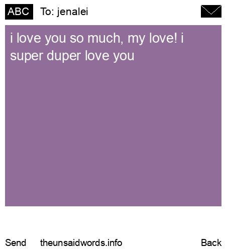 unsent message to jenalei
