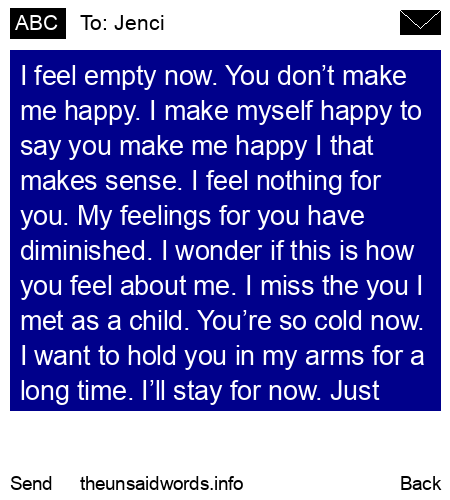 unsent message to Jenci