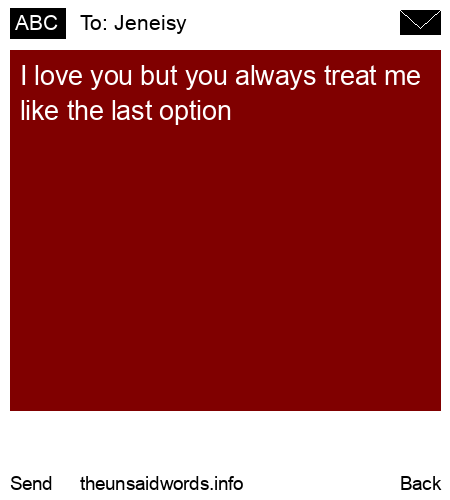 unsent message to Jeneisy
