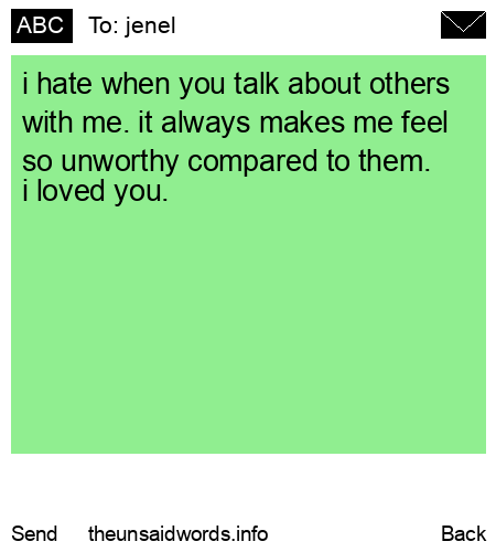 unsent message to jenel