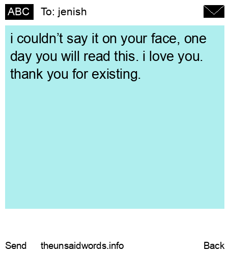 unsent message to jenish 