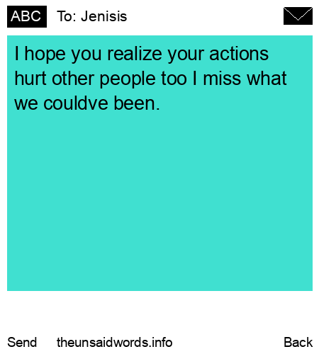 unsent message to Jenisis