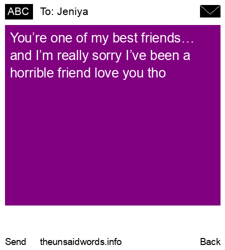unsent message to Jeniya