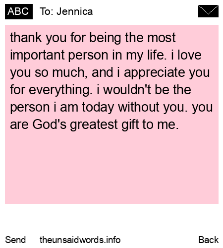 unsent message to Jennica