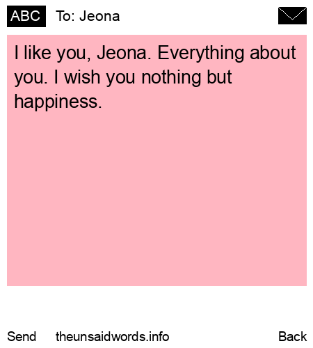 unsent message to Jeona