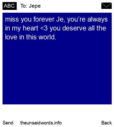 unsent message to Jepe