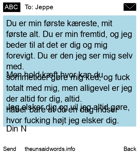 unsent message to Jeppe